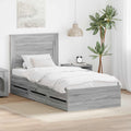 Bedframe met lade 90x190 cm grijs ingenieurshout