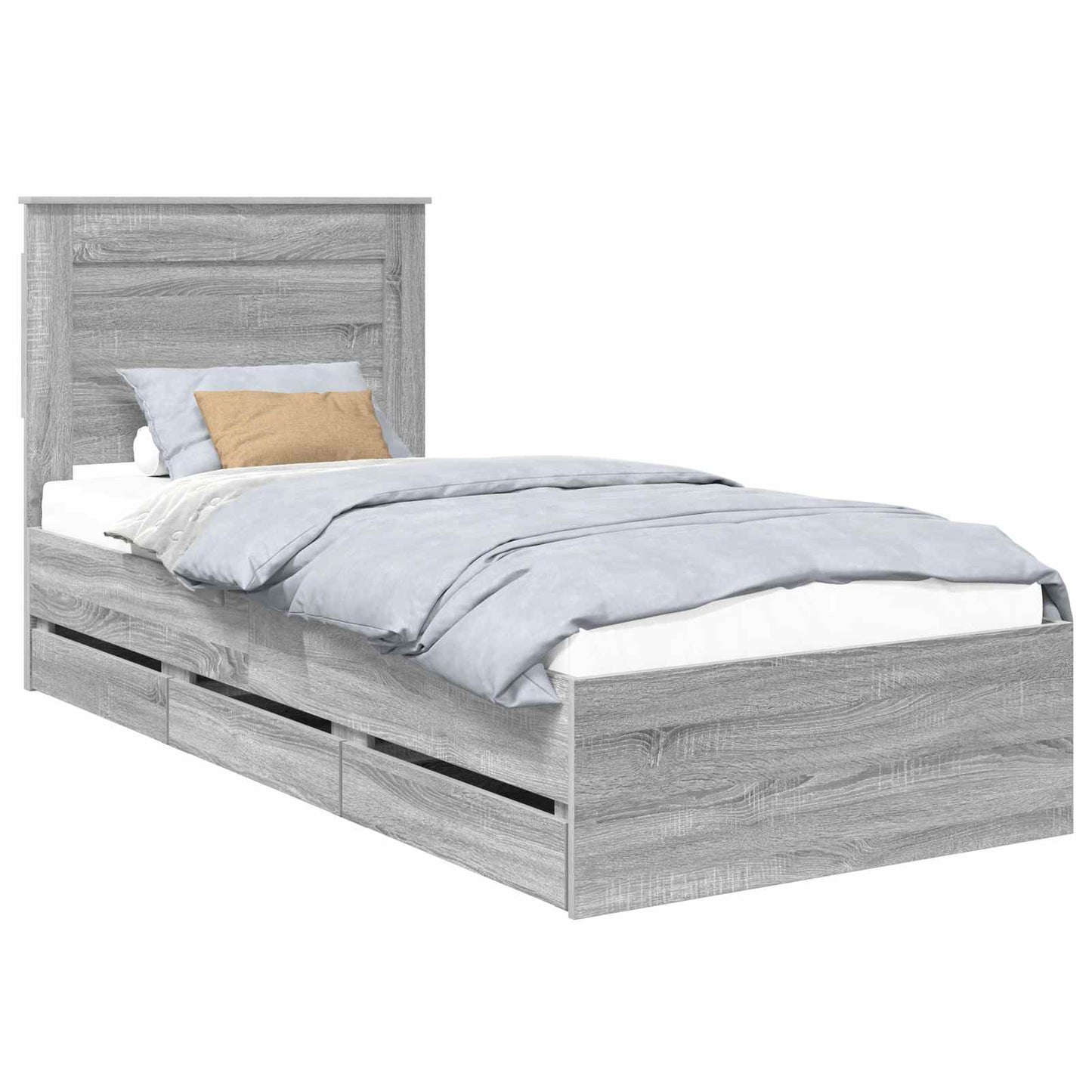 Bedframe met lade Grijs Sonoma 90 x 190 cm Ingenieurshout