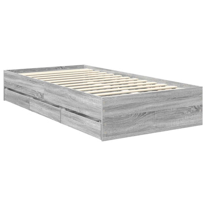 Bedframe met lade Grijs Sonoma 90 x 190 cm Ingenieurshout