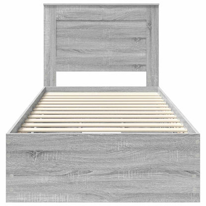 Bedframe met lade Grijs Sonoma 90 x 190 cm Ingenieurshout