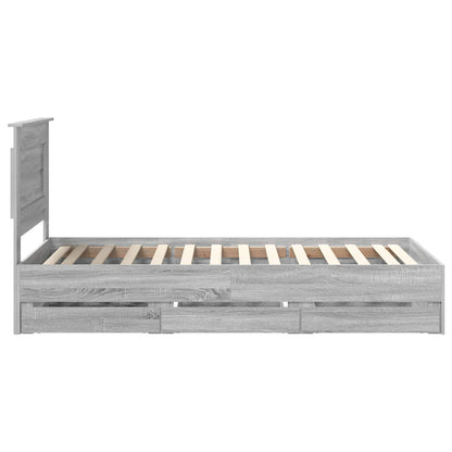 Bedframe met lade Grijs Sonoma 90 x 190 cm Ingenieurshout