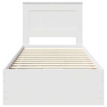 Bedframe met lade met hoofdeinde Wit 75 x 190 cm Ingenieurshout