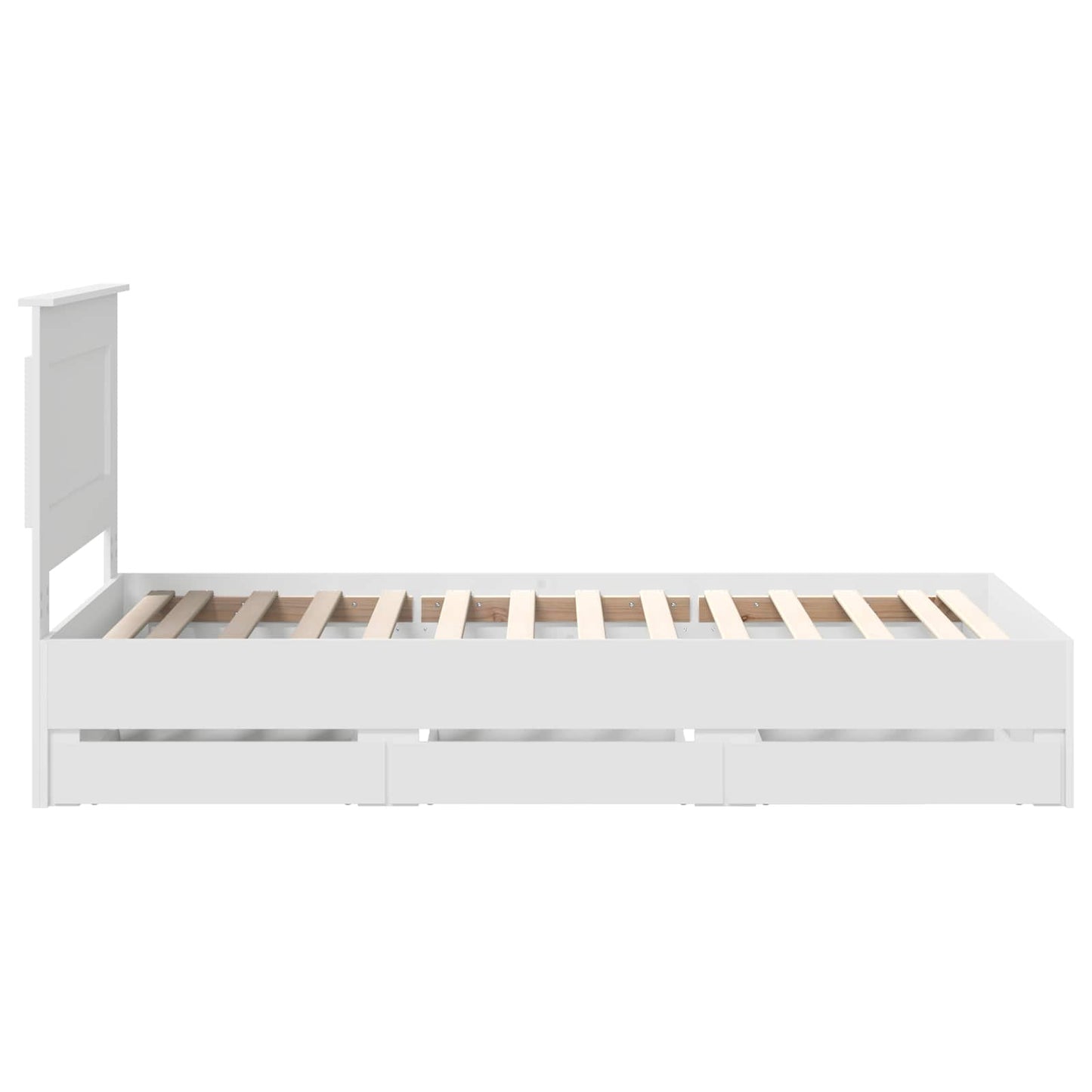 Bedframe met lade met hoofdeinde Wit 75 x 190 cm Ingenieurshout