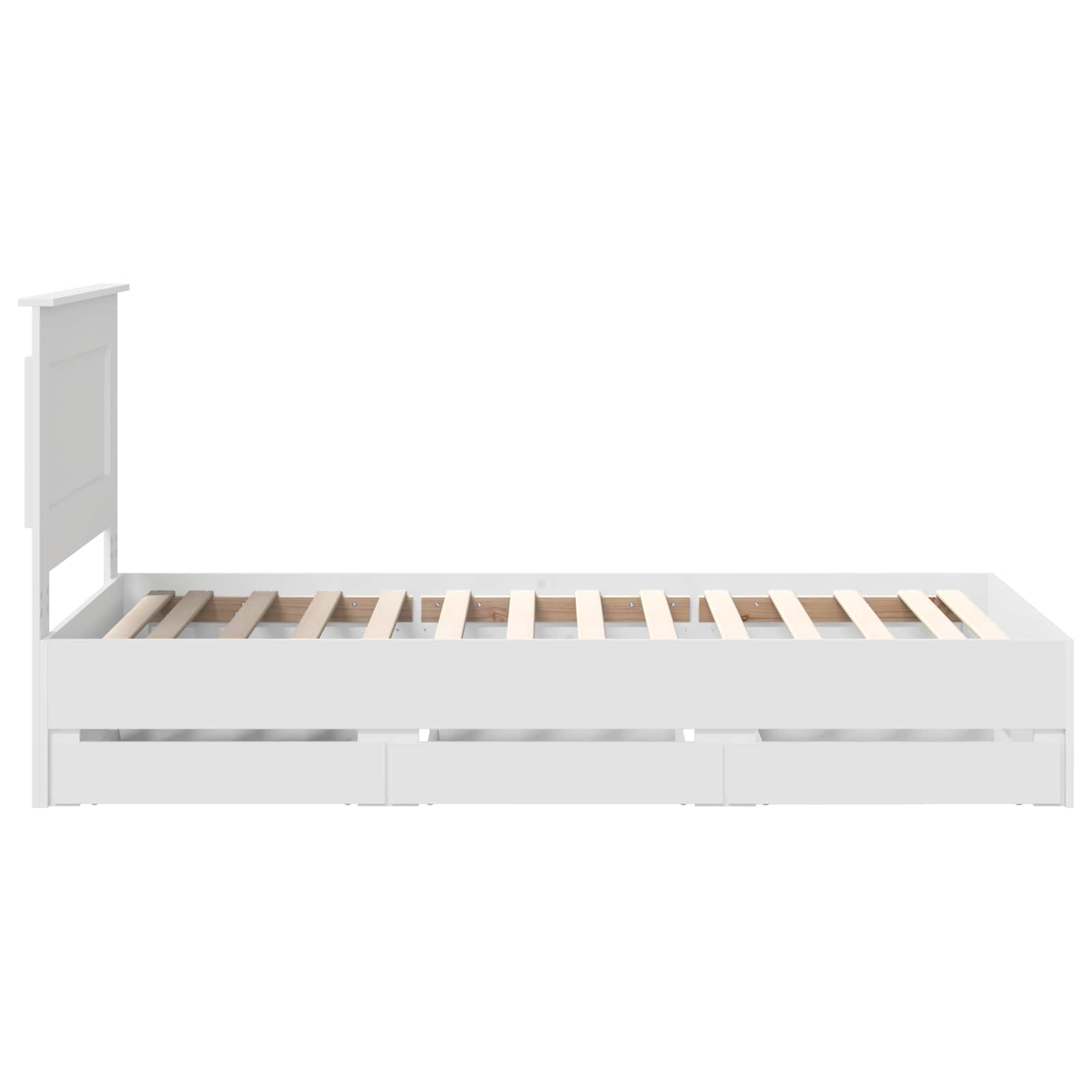 Bedframe met lade met hoofdeinde Wit 75 x 190 cm Ingenieurshout