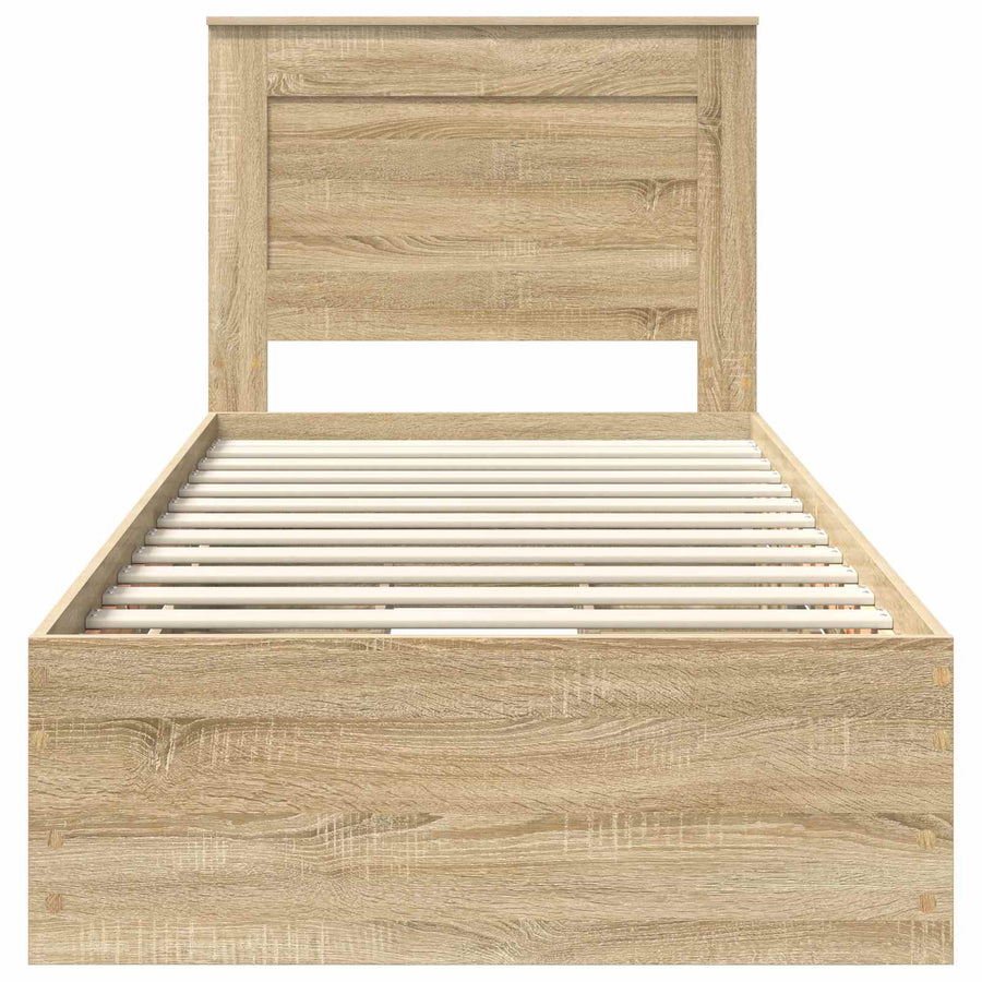 Bedframe met lade Sonoma Eiken 75 x 190 cm Ingenieurshout