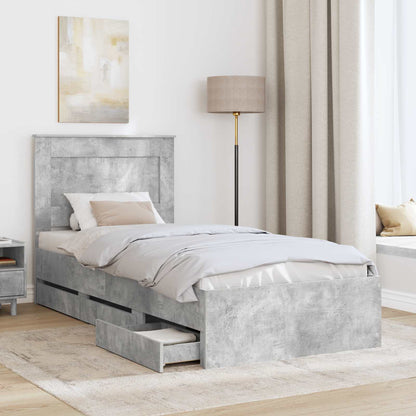 Bedframe met lade Beton Grijs 75 x 190 cm Ingenieurshout