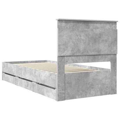Bedframe met lade Beton Grijs 75 x 190 cm Ingenieurshout