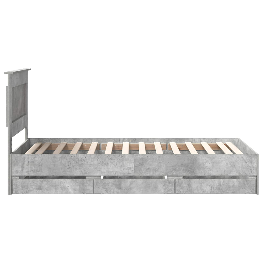 Bedframe met lade Beton Grijs 75 x 190 cm Ingenieurshout