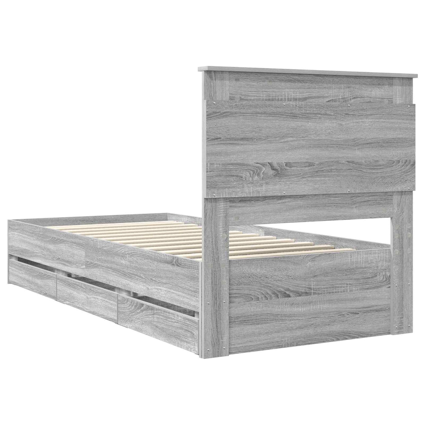 Bedframe met lade Grijs Sonoma 75 x 190 cm Ingenieurshout