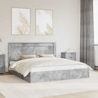 Opbergbed met hoofdeinde beton grijs 203x203x100 cm bewerkt hout