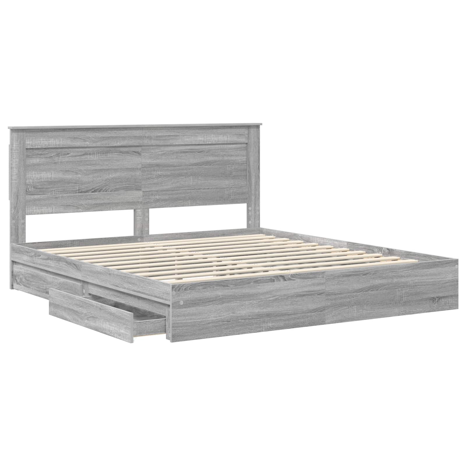 Bedframe met lade Grijs Sonoma 200 x 200 cm Bewerkt hout