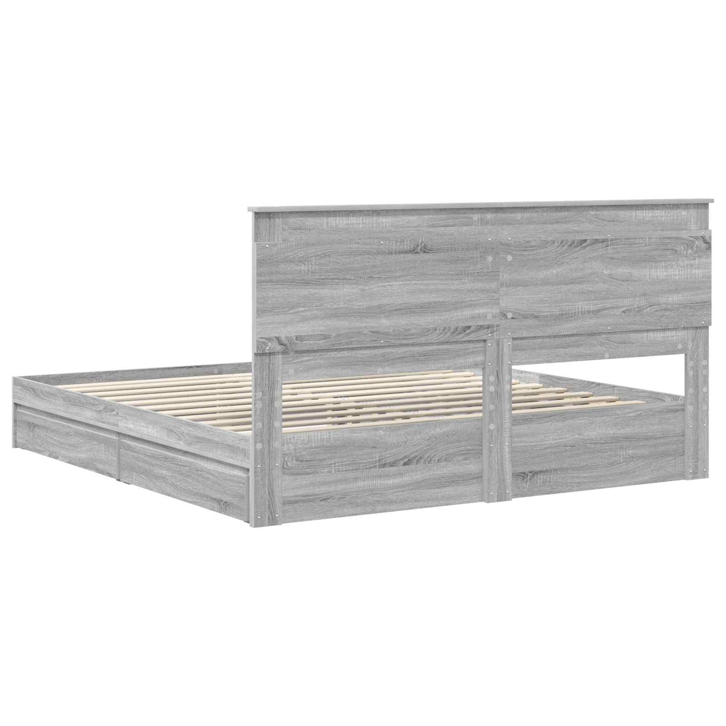 Bedframe met lade Grijs Sonoma 200 x 200 cm Bewerkt hout