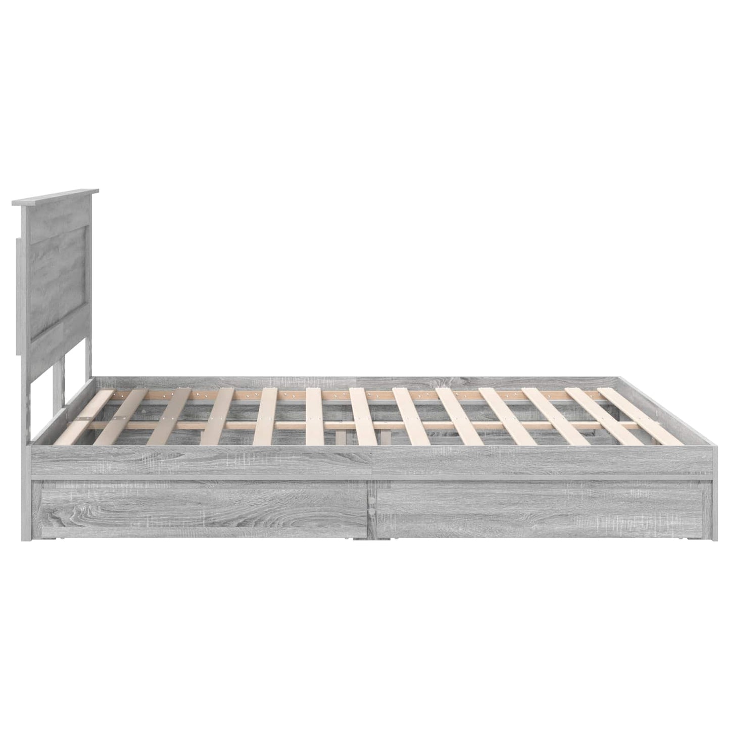 Bedframe met lade Grijs Sonoma 200 x 200 cm Bewerkt hout