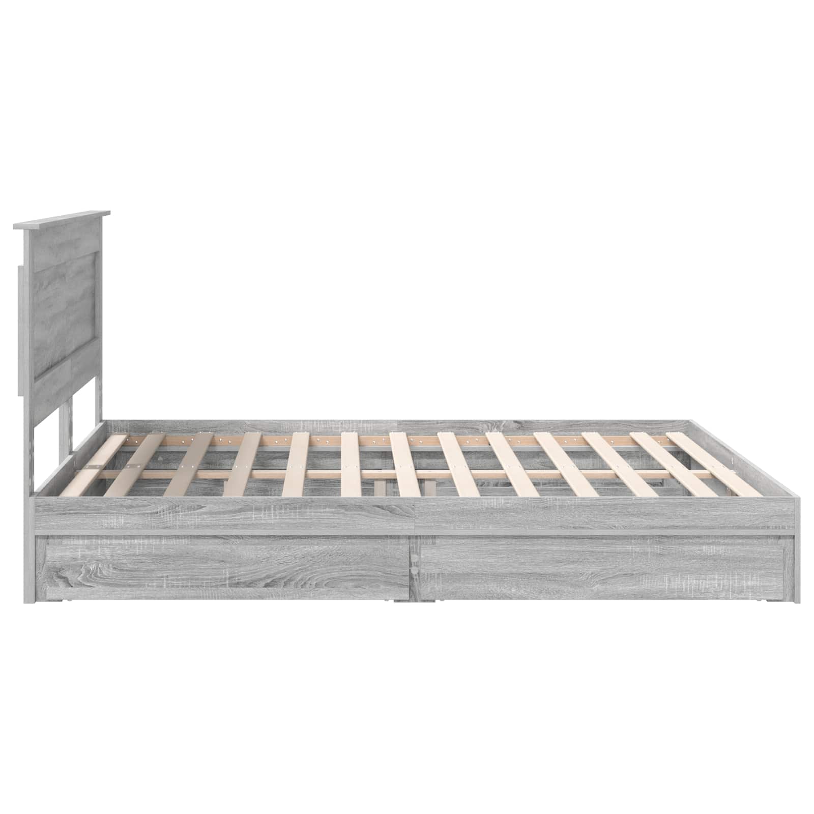 Bedframe met lade Grijs Sonoma 200 x 200 cm Bewerkt hout