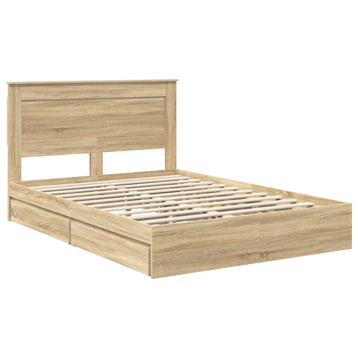 Opslag bed met lade Sonoma Eiken 160 x 200 cm Bewerkt hout