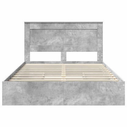 Bedframe met lade Beton Grijs 150 x 200 cm Bewerkt hout
