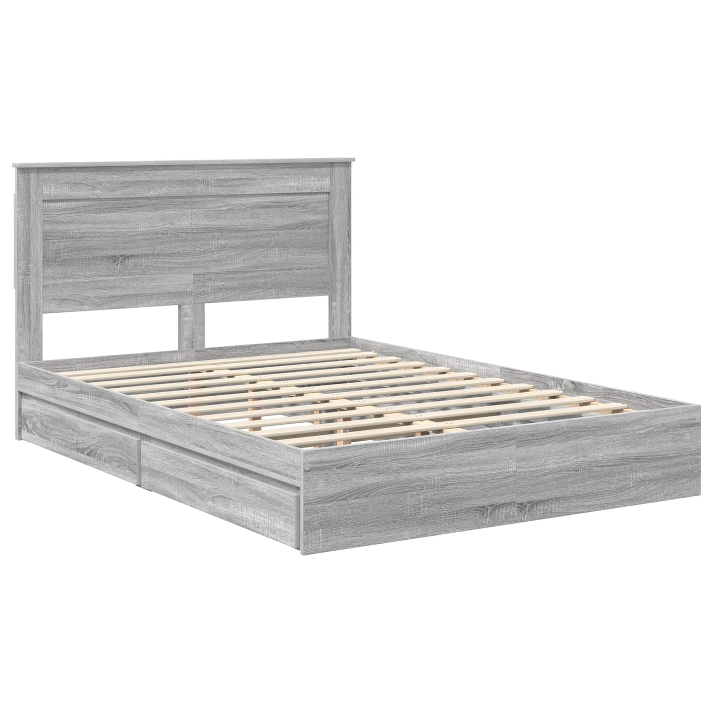 Bedframe met lade Grijs Sonoma 140 x 200 cm Bewerkt hout