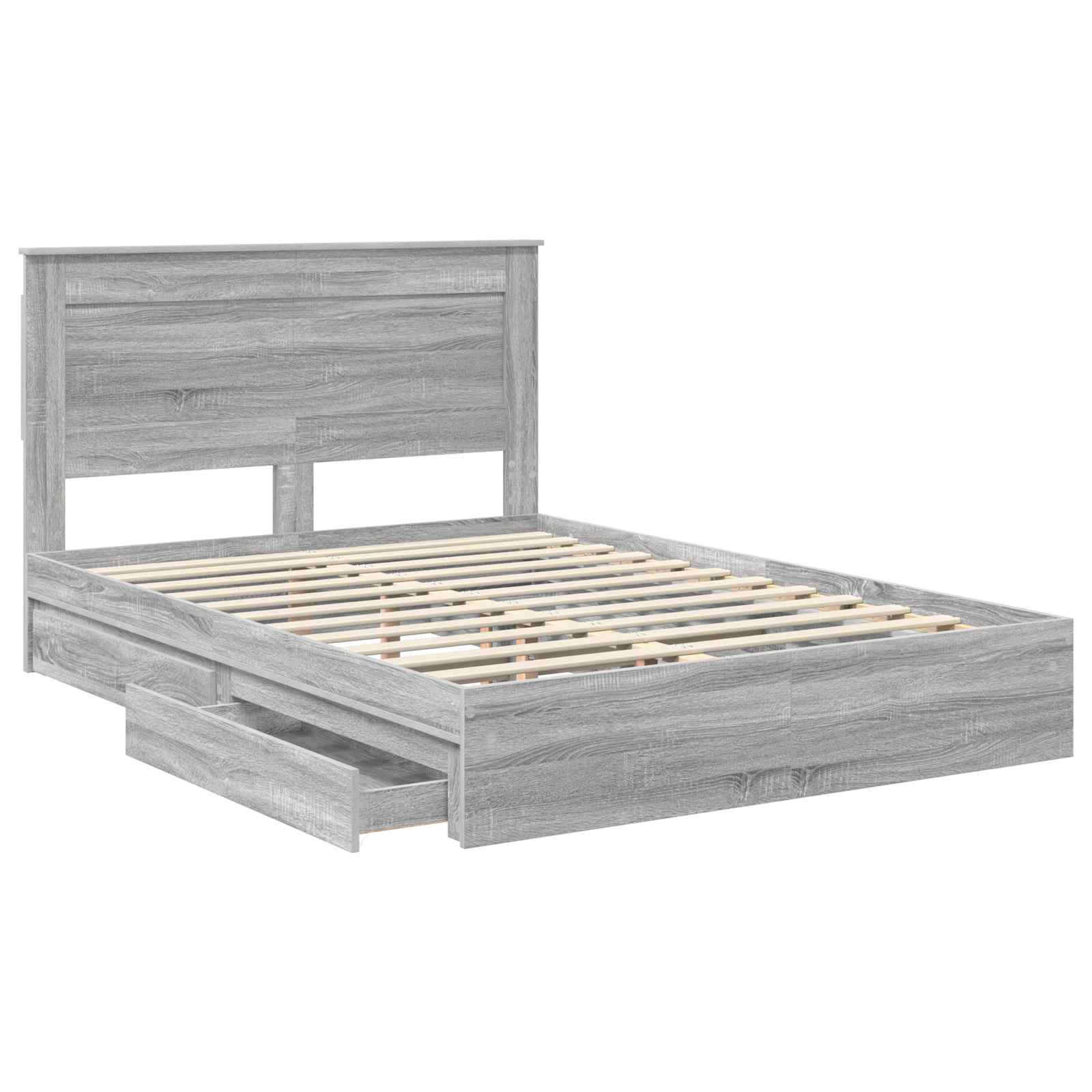 Bedframe met lade Grijs Sonoma 140 x 200 cm Bewerkt hout