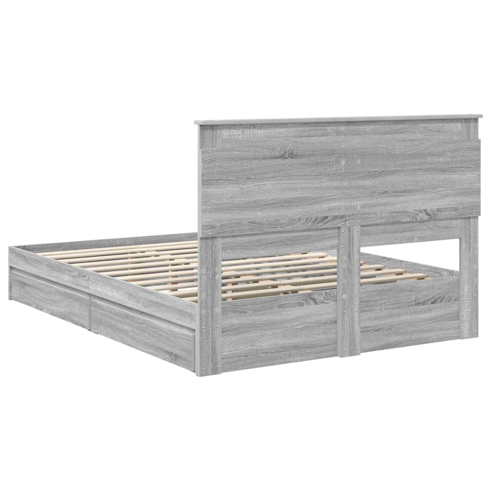 Bedframe met lade Grijs Sonoma 140 x 200 cm Bewerkt hout