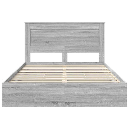 Bedframe met lade Grijs Sonoma 140 x 200 cm Bewerkt hout