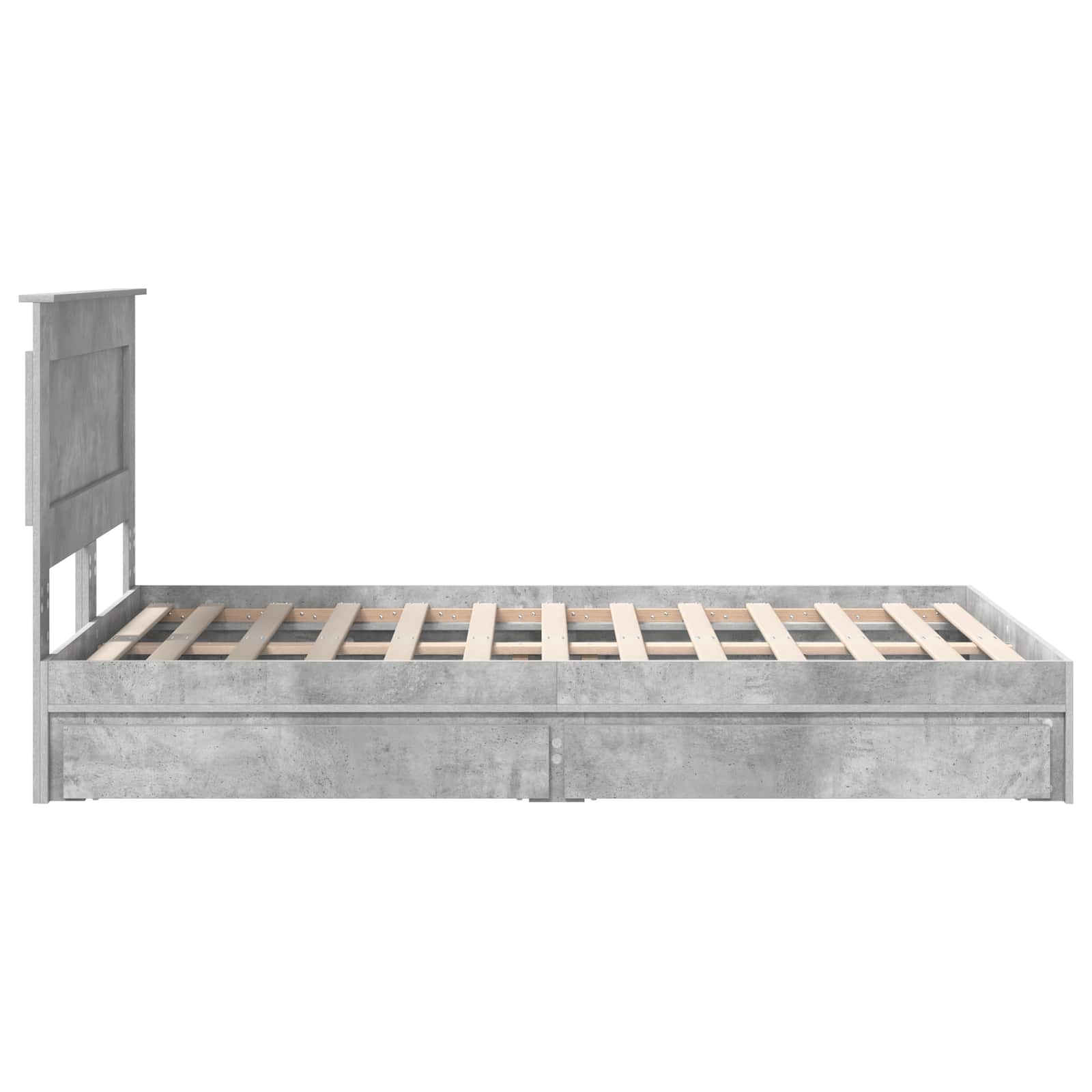 Bedframe met lade Beton Grijs 135 x 190 cm Bewerkt hout