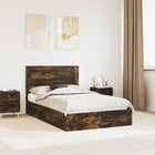 Storage bed with drawer Smoked oak 135 x 190 cm Engineered wood