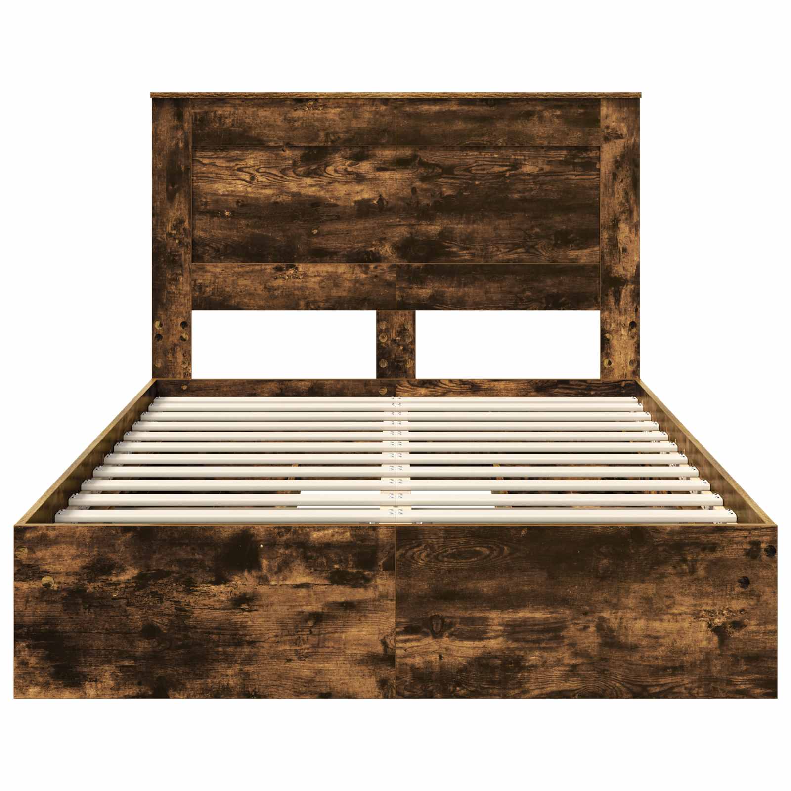 Bedframe met lade Gerookt eiken 135 x 190 cm Bewerkt hout