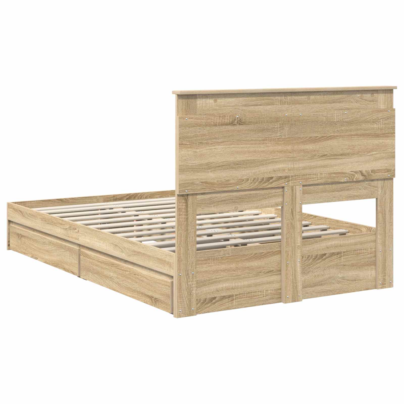 Opslag bed met lade Sonoma Eiken 120 x 200 cm Bewerkt hout