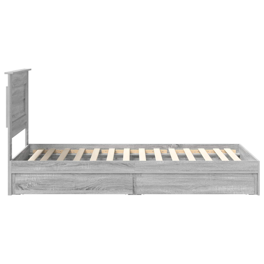 Bedframe met lade Grijs Sonoma 100 x 200 cm Bewerkt hout