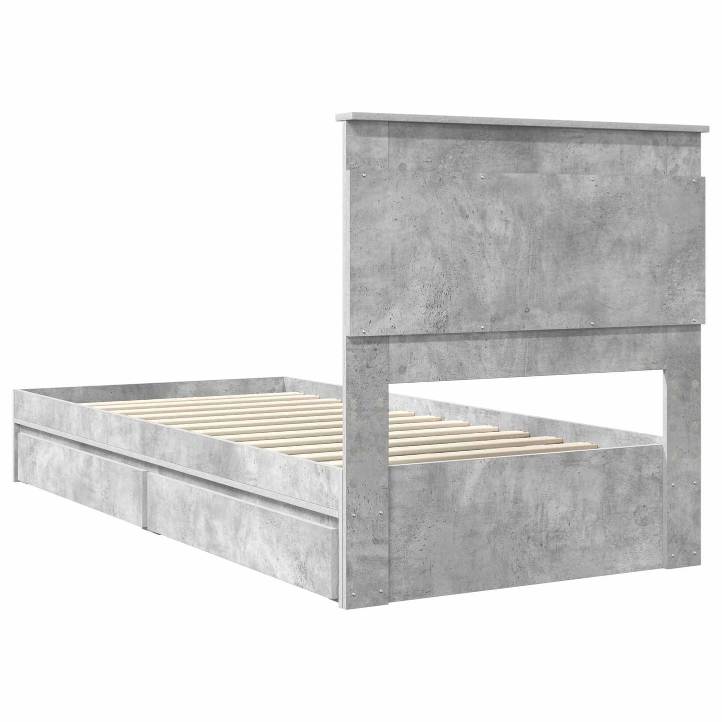 Bedframe met lade Beton Grijs 90 x 190 cm Bewerkt hout