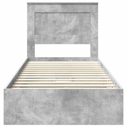 Bedframe met lade Beton Grijs 90 x 190 cm Bewerkt hout
