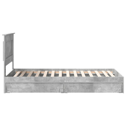 Bedframe met lade Beton Grijs 90 x 190 cm Bewerkt hout