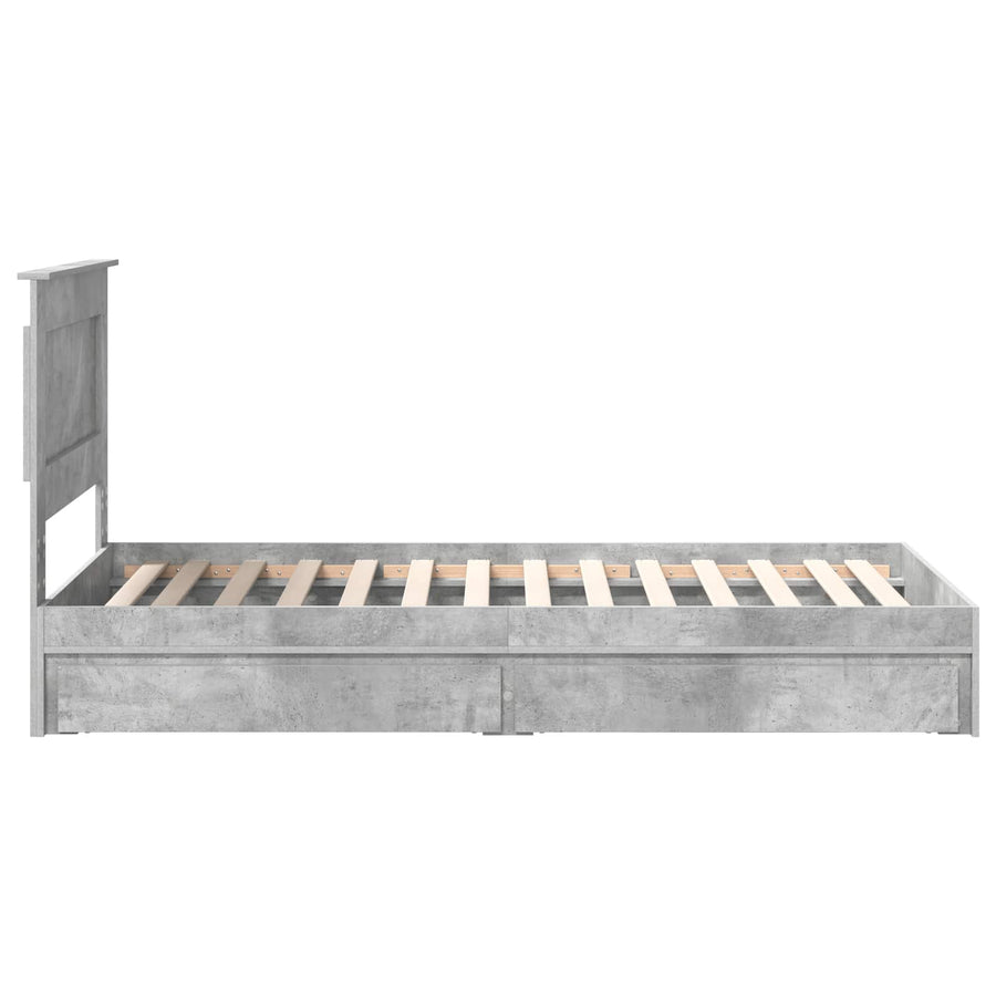 Bedframe met lade Beton Grijs 90 x 190 cm Bewerkt hout