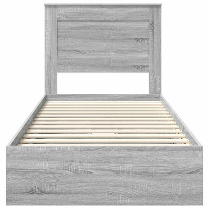 Bedframe met lade Grijs Sonoma 90 x 190 cm Bewerkt hout