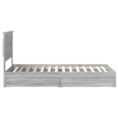 Bedframe met lade Grijs Sonoma 90 x 190 cm Bewerkt hout
