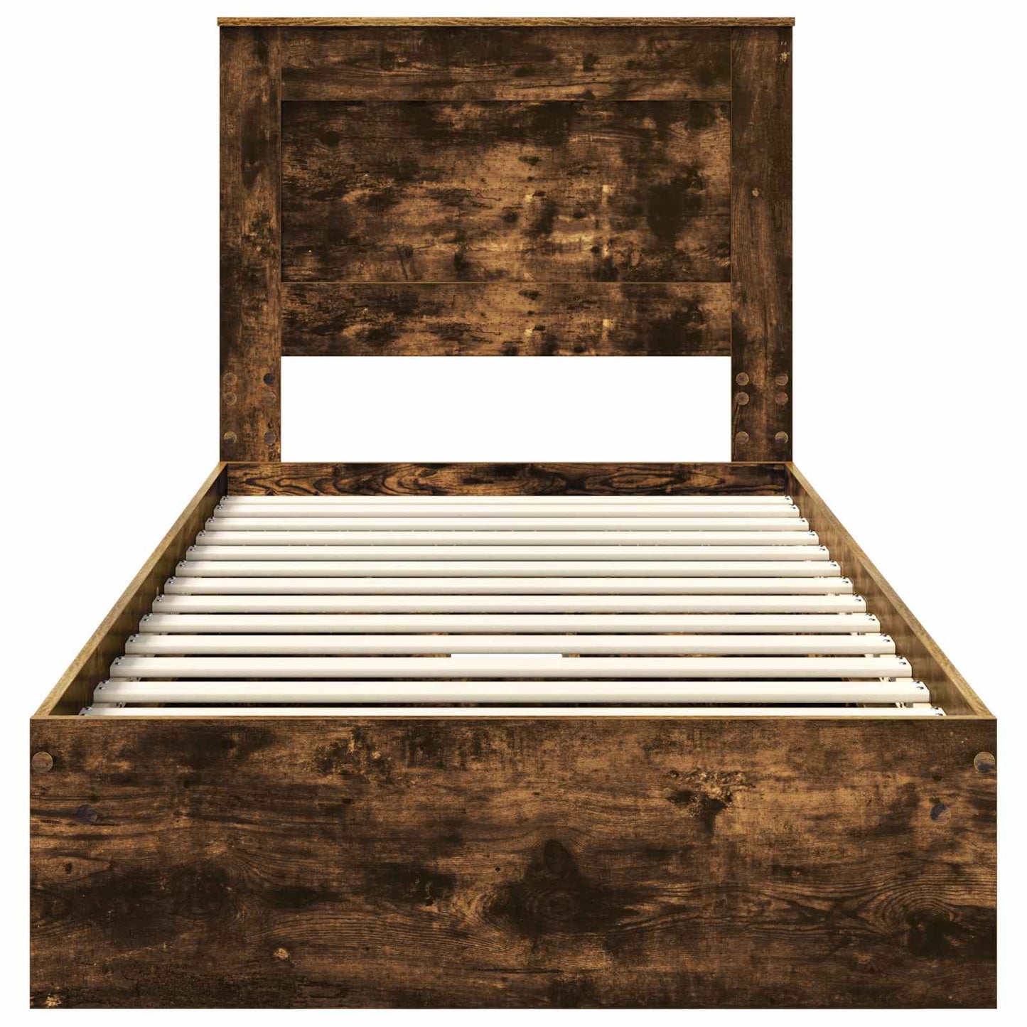 Bedframe met lade Gerookt eiken 90 x 200 cm Bewerkt hout