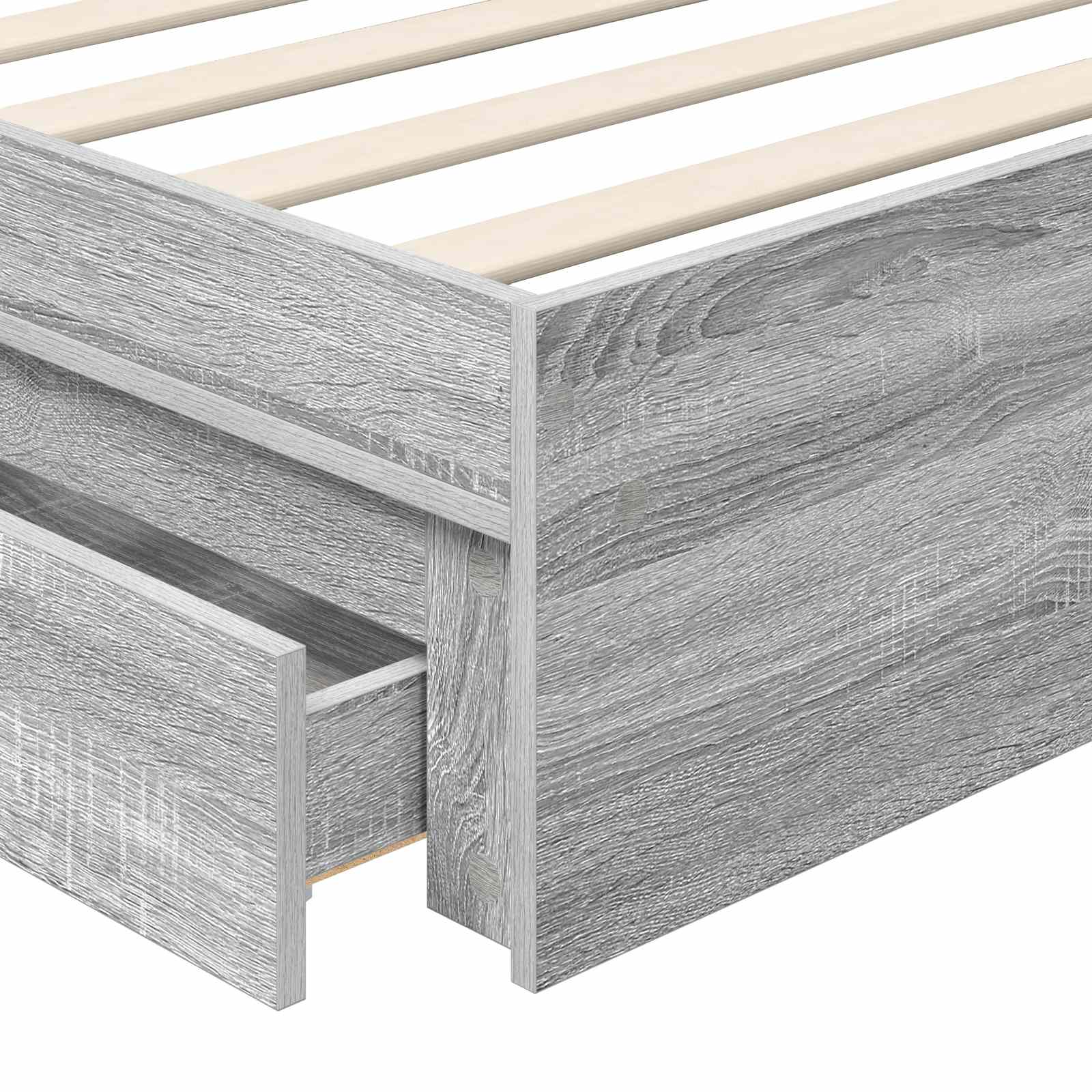 Bedframe met lade Grijs Sonoma 90 x 200 cm Bewerkt hout