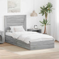Opslag bed met hoofdeinde Grijs Sonoma 90 x 200 cm Bewerkt hout