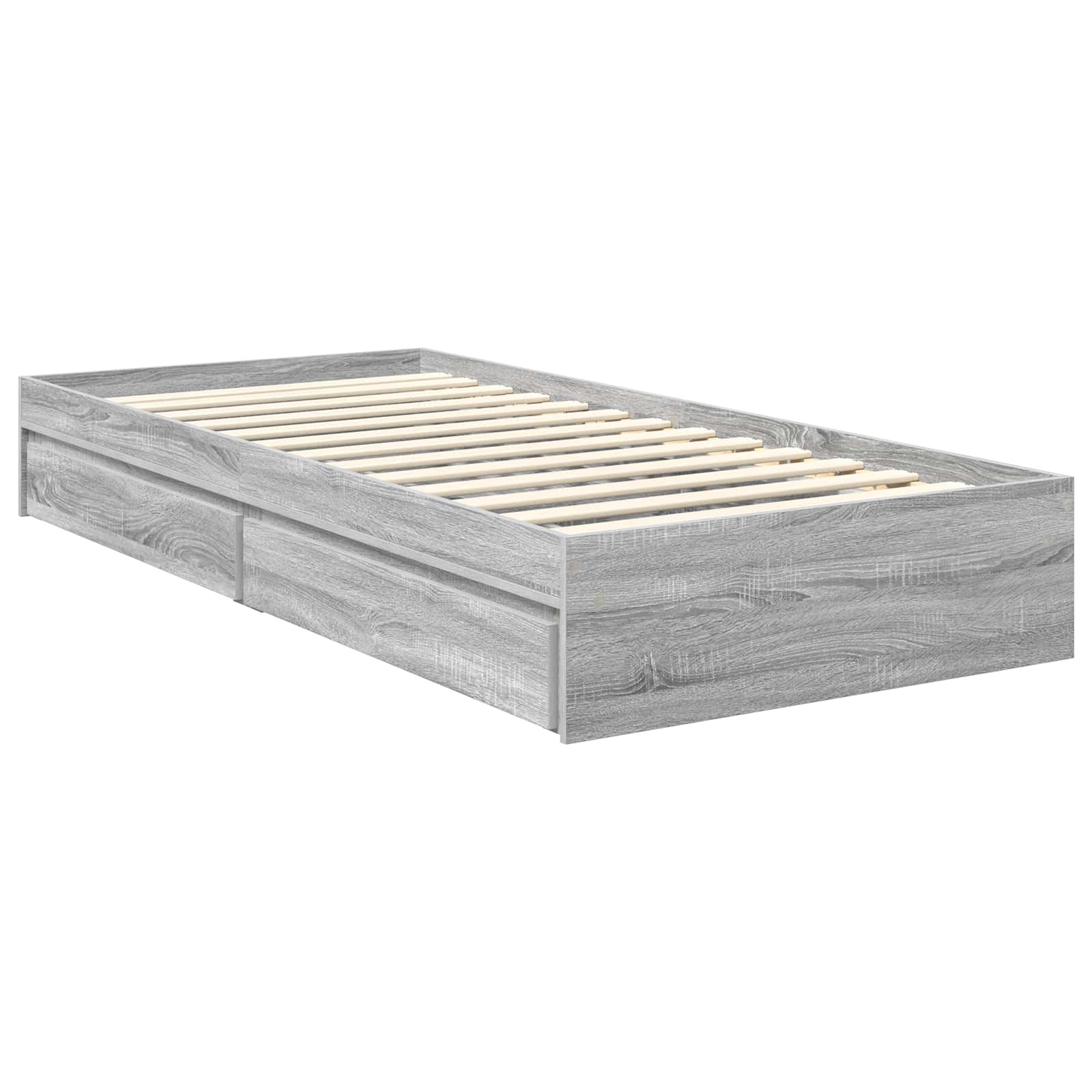 Bedframe met lade Grijs Sonoma 90 x 200 cm Bewerkt hout