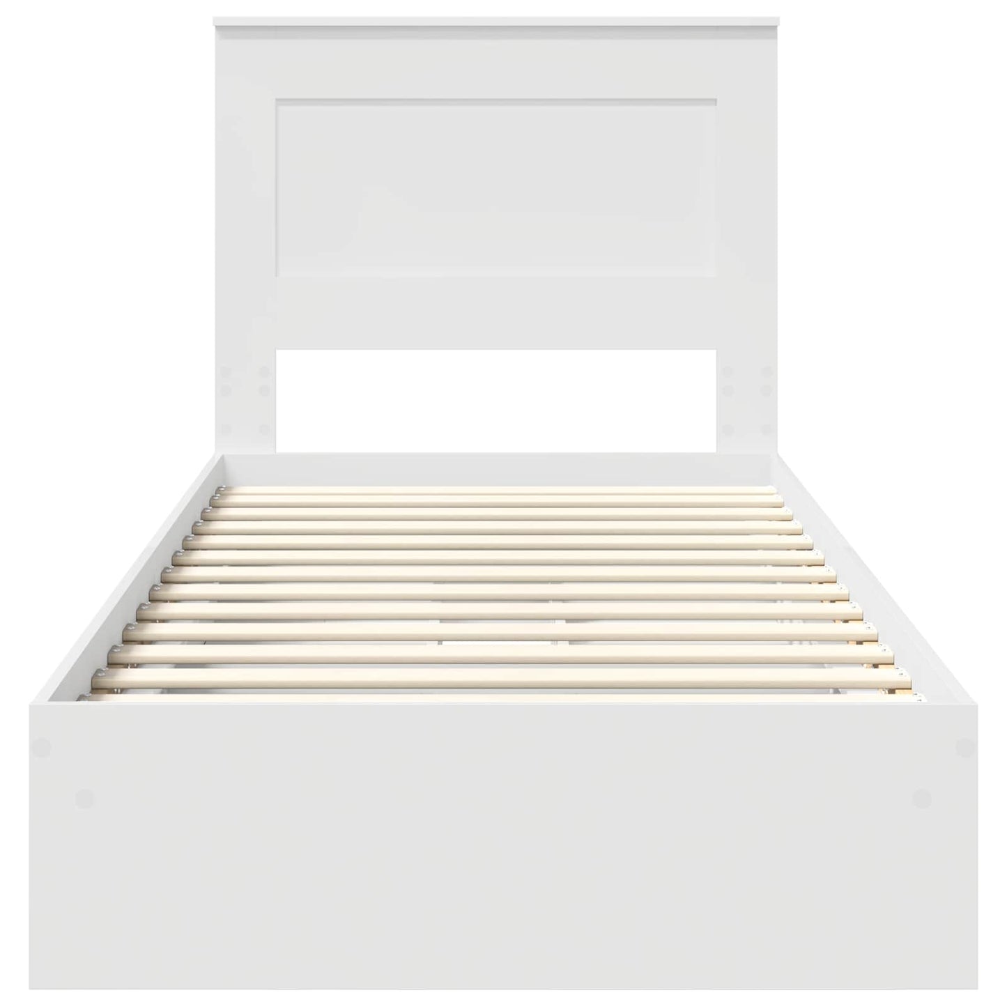 Bedframe met lade met hoofdeinde Wit 75 x 190 cm Bewerkt hout