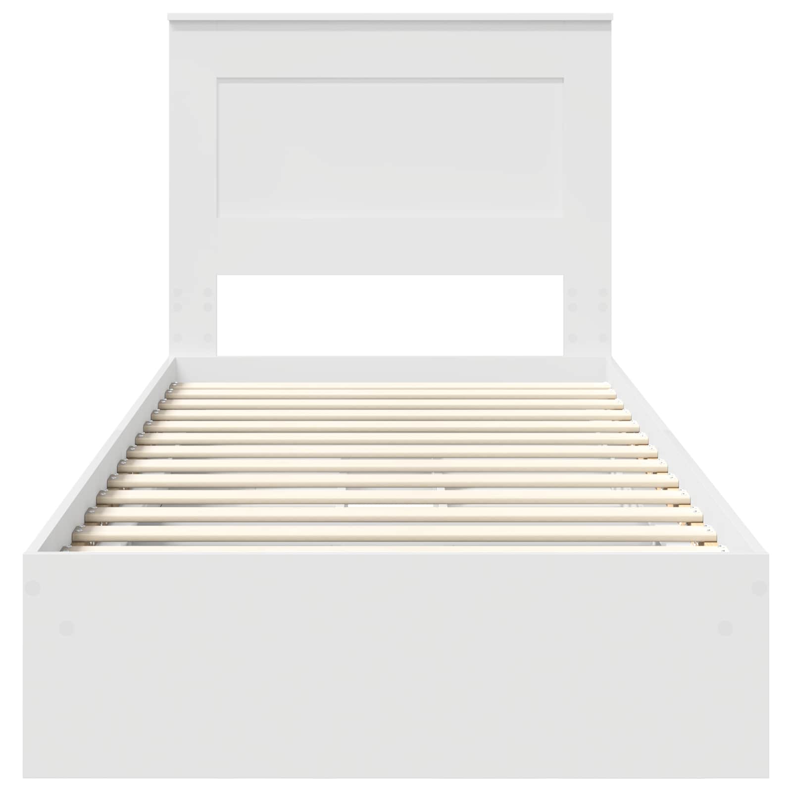 Bedframe met lade met hoofdeinde Wit 75 x 190 cm Bewerkt hout