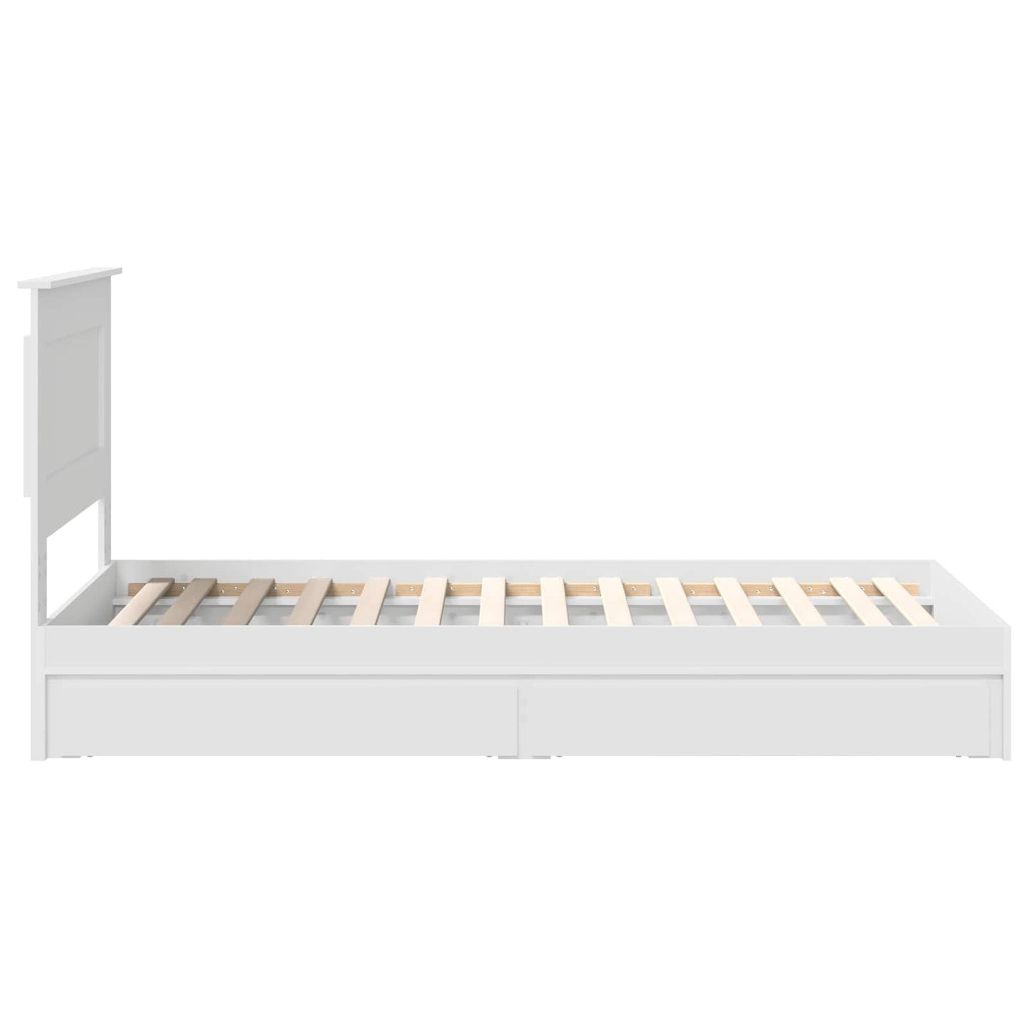 Bedframe met lade met hoofdeinde Wit 75 x 190 cm Bewerkt hout