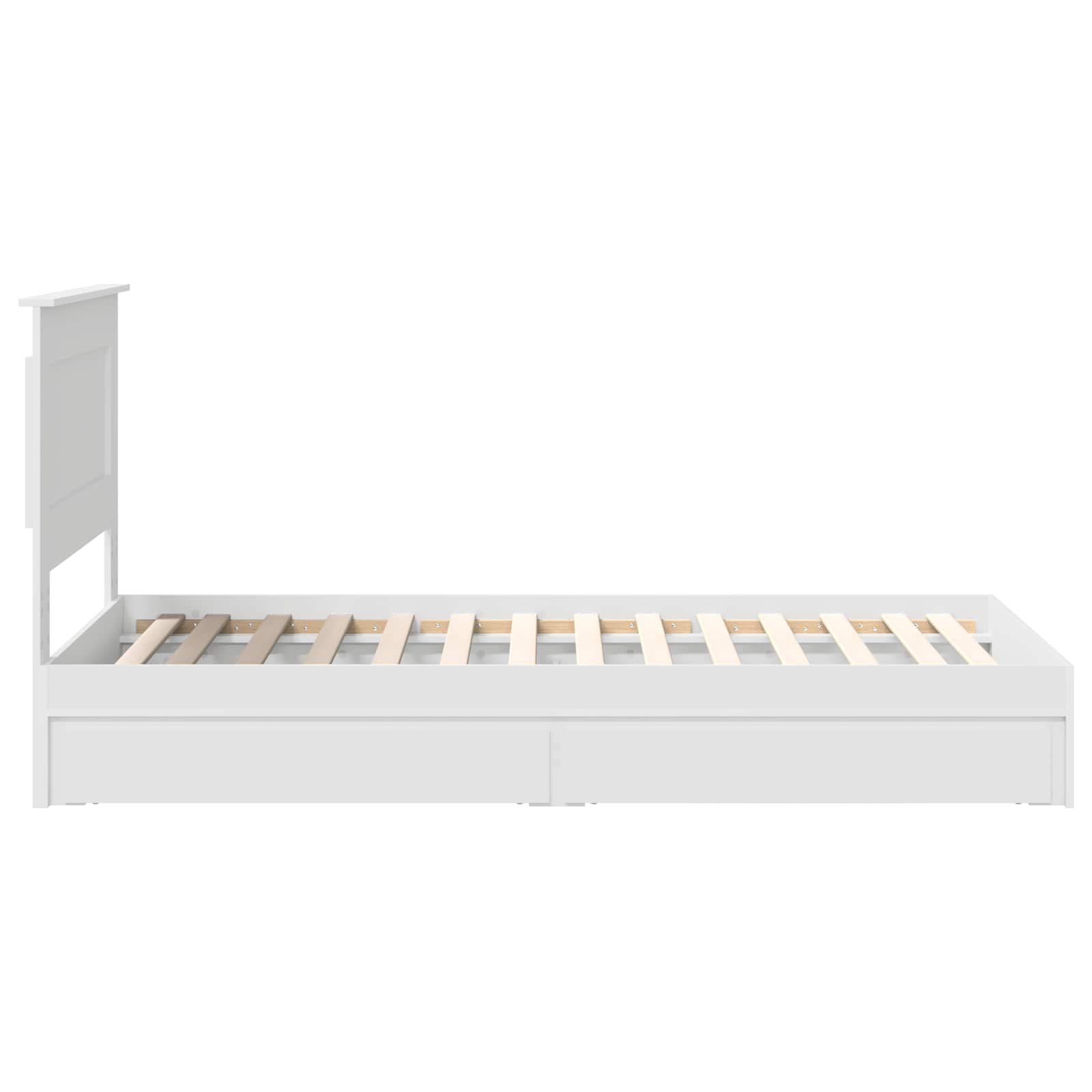 Bedframe met lade met hoofdeinde Wit 75 x 190 cm Bewerkt hout