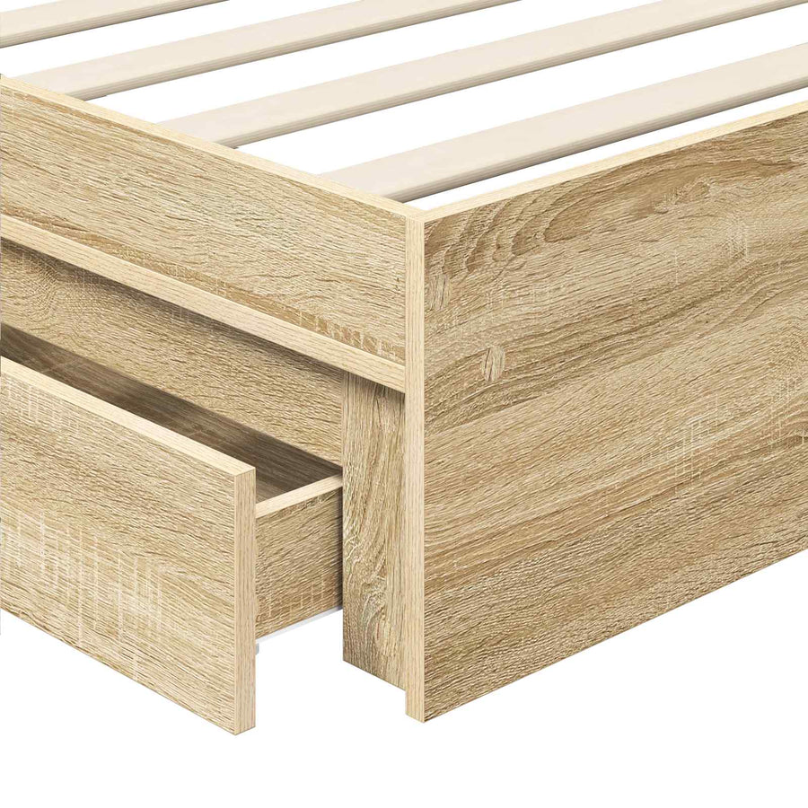 Bedframe met lade Sonoma Eiken 75 x 190 cm Bewerkt hout