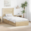 Opslag bed met hoofdeinde Sonoma Eiken 75 x 190 cm Bewerkt hout