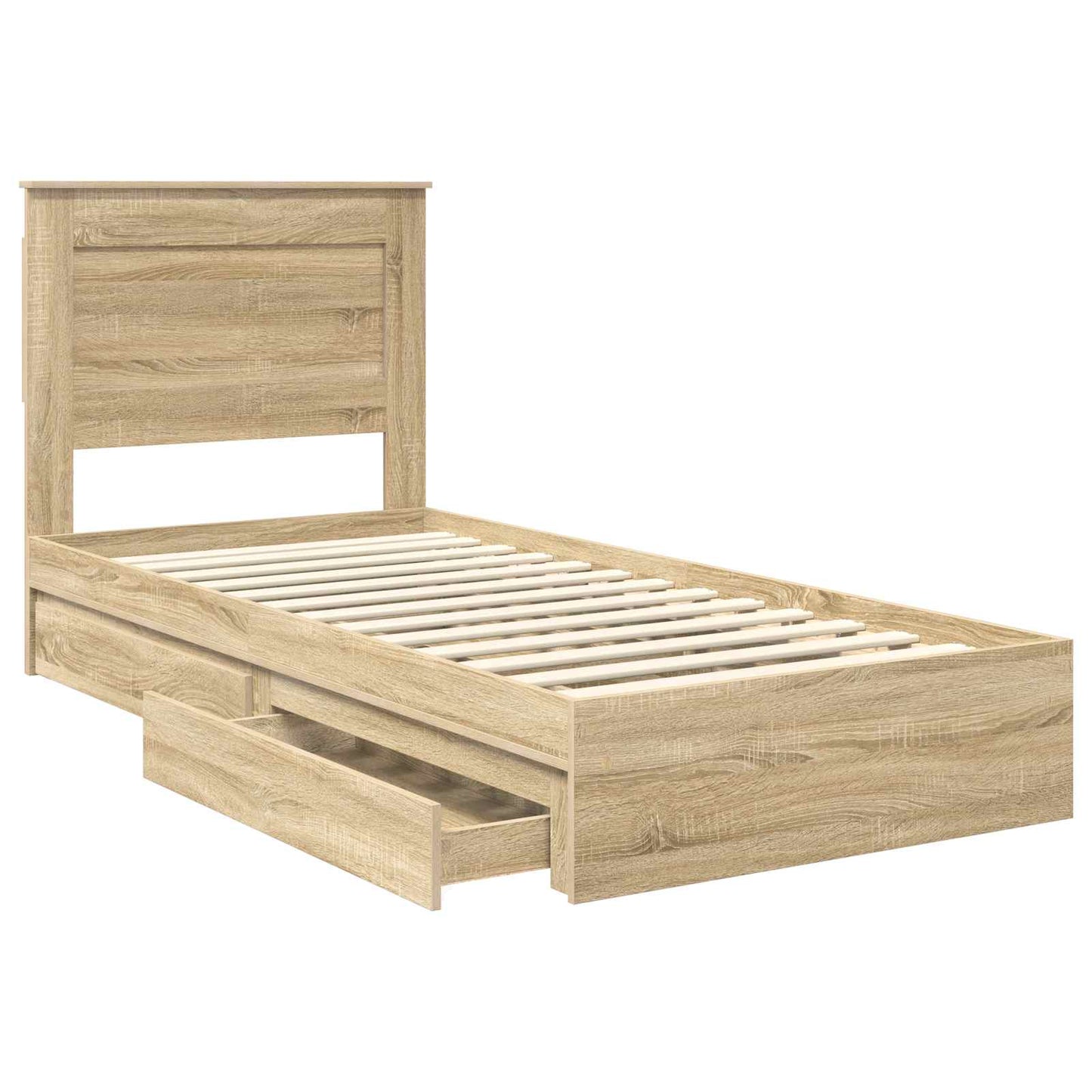 Bedframe met lade Sonoma Eiken 75 x 190 cm Bewerkt hout