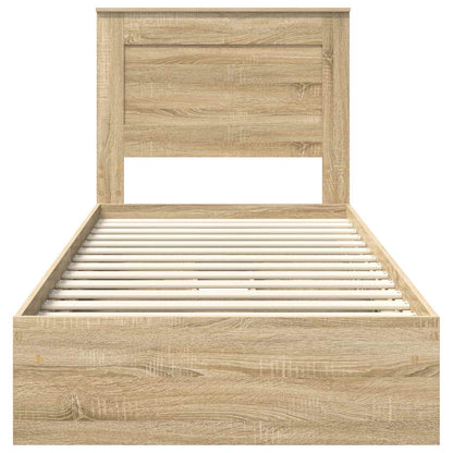 Bedframe met lade Sonoma Eiken 75 x 190 cm Bewerkt hout