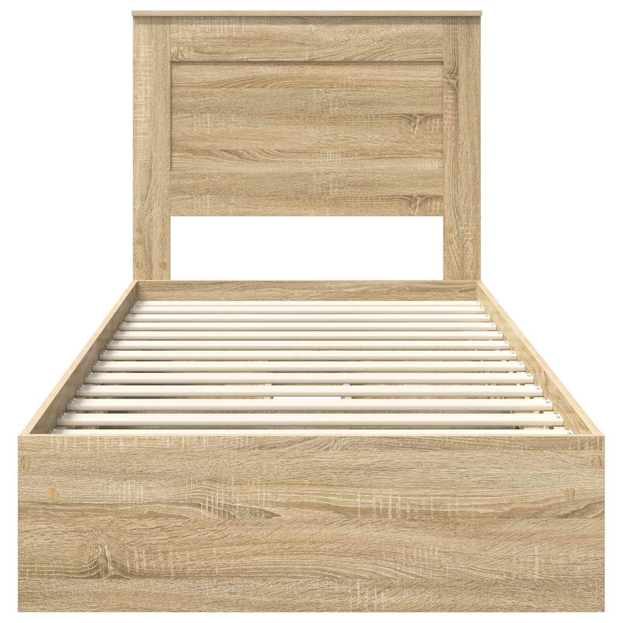 Bedframe met lade Sonoma Eiken 75 x 190 cm Bewerkt hout