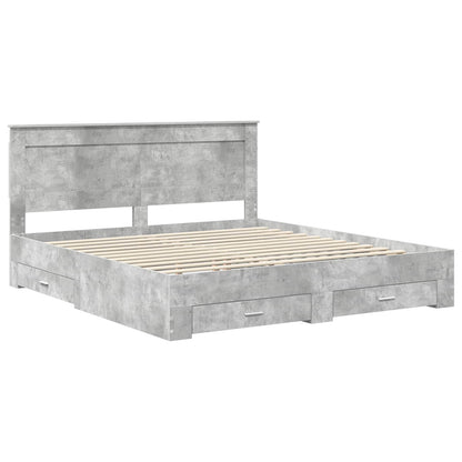 Bedframe met lade met hoofdeinde met opslag Bewerkt hout