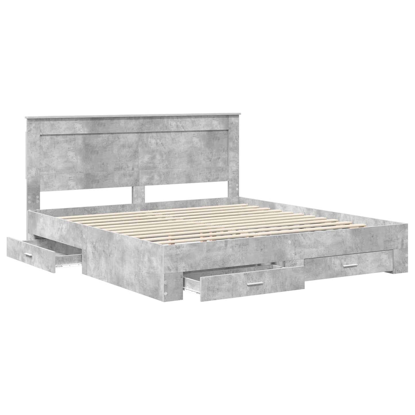 Bedframe met lade met hoofdeinde met opslag Bewerkt hout